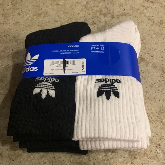 NWT Adidas Crew Socks - 6 Pairs - Picture 4 of 6